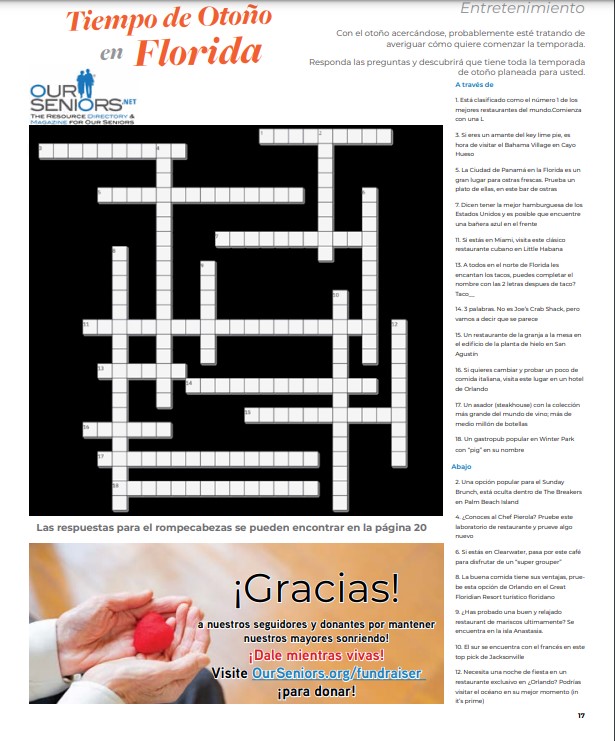 Page 17 Spanish Crossword Puzzle