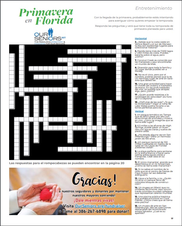 Page 17 Crossword Puzzle Spanish Version