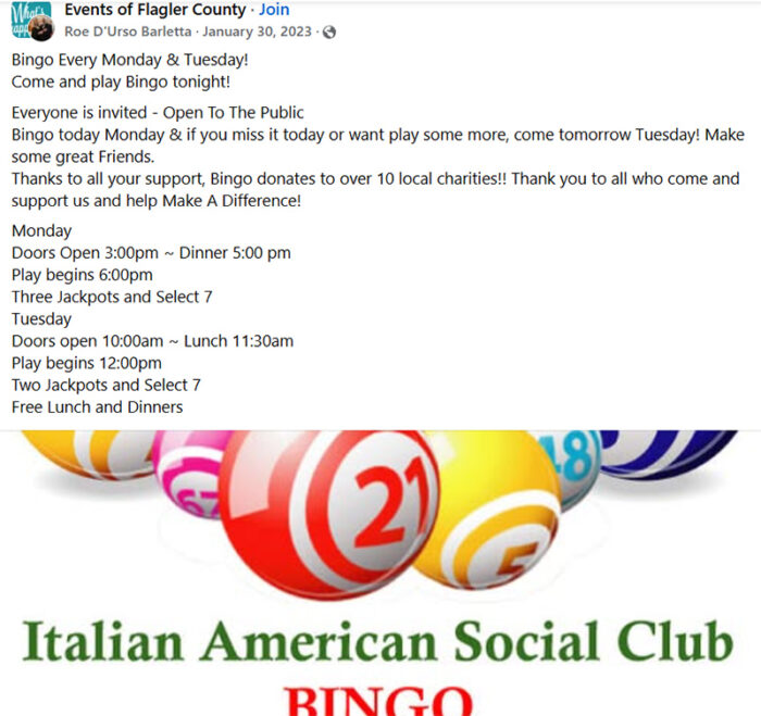 Flagler Bingo Event 2025