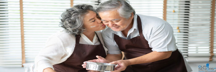 Married Seniors Cooking Together