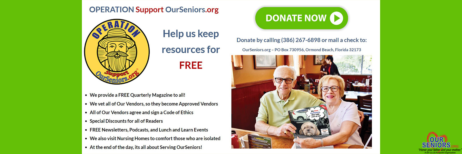 Operation Support OurSeniors.org Donate Slider
